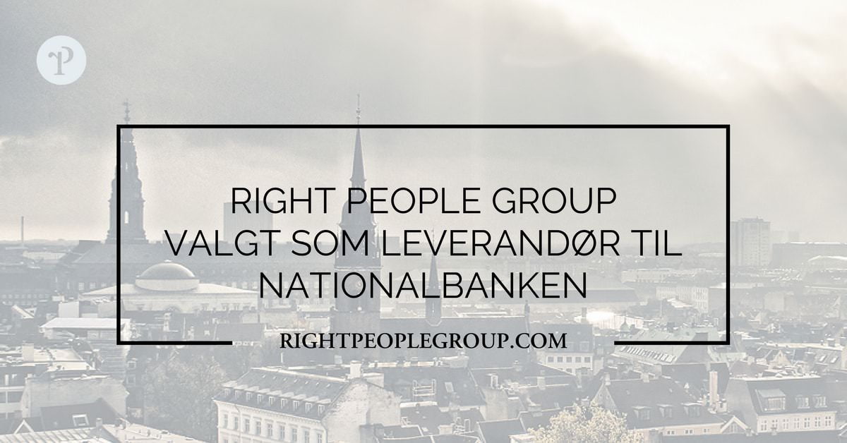 Right People Group valgt som leverandør til Nationalbanken