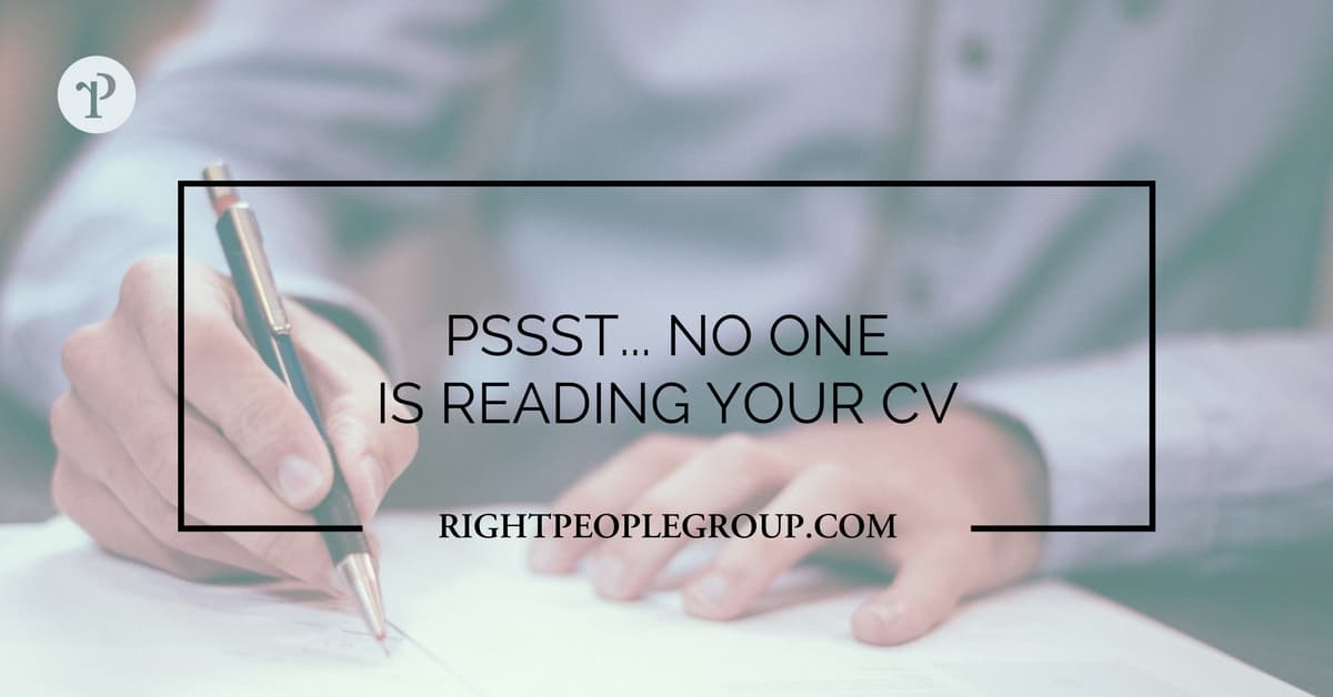 Pssst, no one is reading your CV